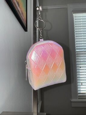 Iridescent Backpack Card AirPod Key Holder